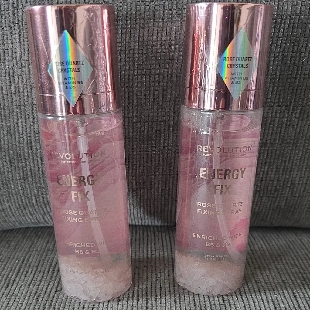 Revolution Energy Fix Rose Quartz Fixing Spray Enriched With B5 & B3, 2 Bottles.